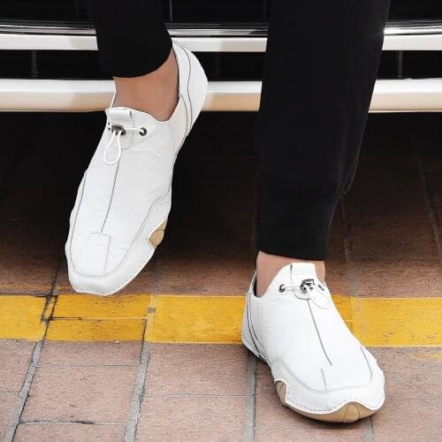 New Fashion Men Genuine Leather Casual Comfortable Walking Sports Running Sneakers Hot Sell Men Lightweight Leisure Sneakers