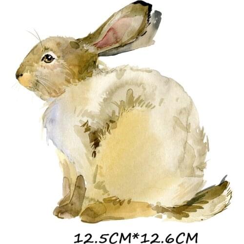 Cute Rabbit Flower Bow Patches Iron on Patch for Clothes Easter Sticker for Kids Heat Transfers Applications DIY Appliques G