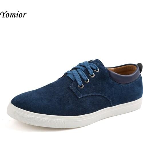Yomior Mens Shoes Genuine Leather Cow Suede Leather Shoes for Man 48 High Quality Casual Shoes Breathable 5 Color Big Size 38-49