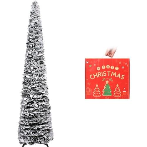 Christmas decoration 1.5m flocking Christmas tree with leaves, handmade Christmas tree, New Year decoration