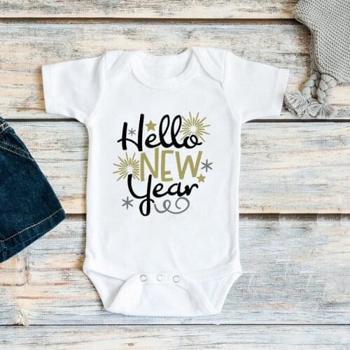 Baby Girls Boys Happy New Years Jumpsuit Romper Casual Clothes Fashion Short Sleeve Rompers Baby New Year Outfits