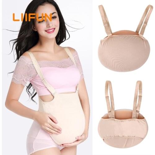 Liifun Realistic Silicone Gel Fake Pregnant Jelly Belly Artificial Stomach with Cotton Bag for Actors Performing Props Cosplay