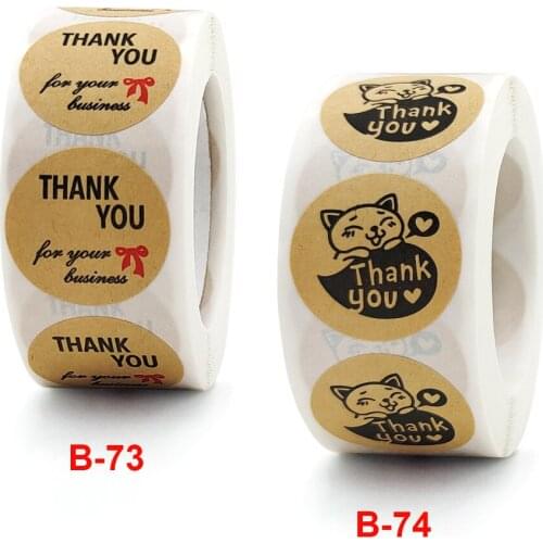 Roll up kraft paper thank you for decorating baking label gift goods sticker
