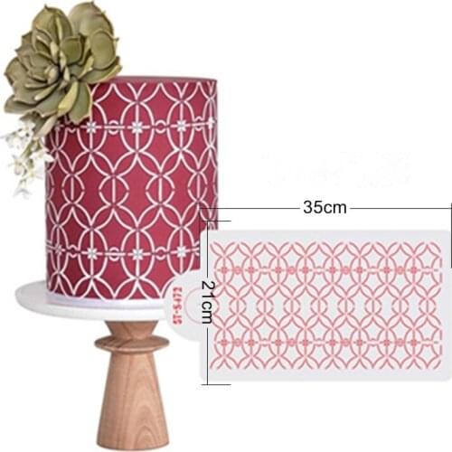 Cake Template /Geometric Diamond Pattern Cake Mold/Hollow Shape Printing Plate Lace Mold/DIY Drawing Mold Dark Pattern Relief