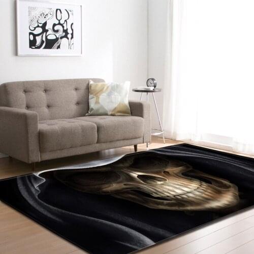 Nordic Halloween 3D Skull Home Area Rugs Kids Room Play Pad Flannel Baby Crawling Game Mats Carpets for Living Room Party Decor