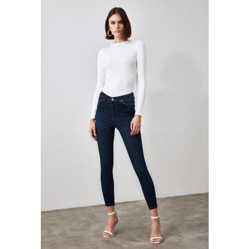 Skinny Jeans High Waist Dark Blue