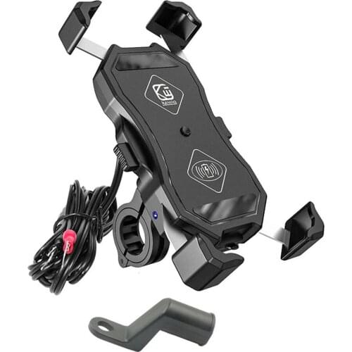 Waterproof 12V Motorcycle QC3.0 USB 15W Qi Wireless Charger Mount Holder Stand for iphone 3.5-6.5 inch Cellphone GPS