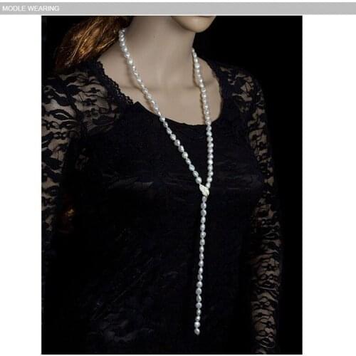 85cm Real Natural Freshwater Long Pearl Necklace Women,Wedding Multi Color Baroque Pearl Necklace Summer Gift