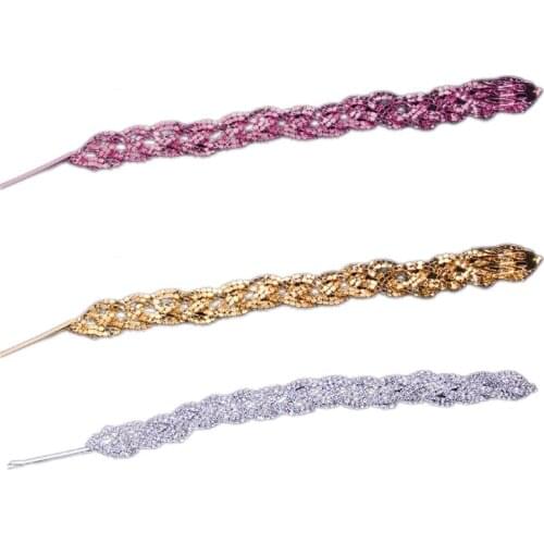 Sparkly Crystal Hair Extensions Rhinestone Braid Tassel Chain Party Hairpiece B03B