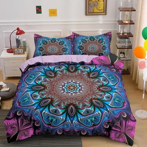 3D Mandala 2/3pcs Bohemian Bedding Sets Queen Size Duvet Cover Set With Pillowcase Bedline Home Decor Textile