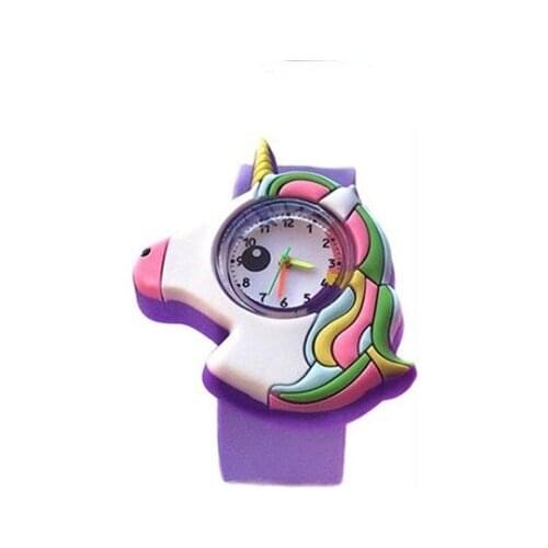 50pc Infantil Cartoon 3D Unicorn Kids Watches Rubber Quartz Childrens Watches For Girls Boys Clock Reloj Relogio Montre