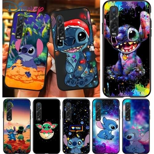 Disney Cartoon Stitch for OPPO Find X2 A93 A92 A73 A72 A53 A53S A32 A12 A11X AX7 Neo Pro Lite Black Phone Case