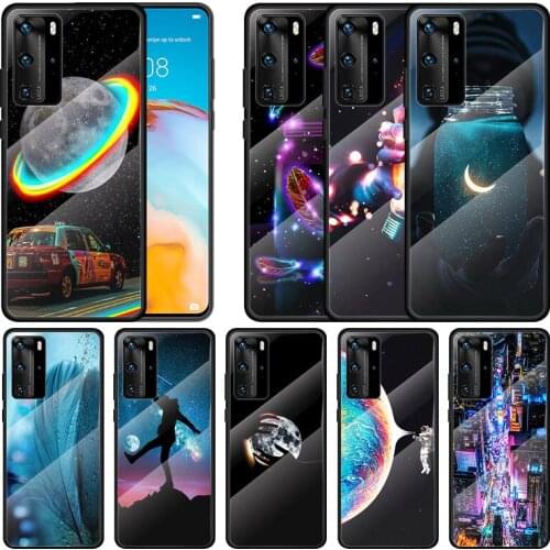 Tempered Glass Cover Cool Creative Gorgeous Art For Huawei P40 P30 P20 P10 Pro Plus Lite 5G 2019 Phone Case