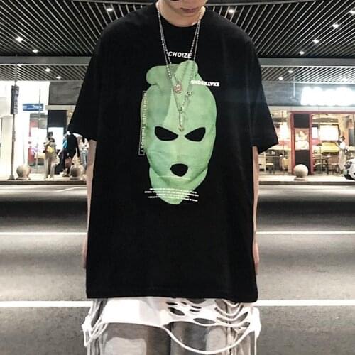 Black Hip Hop Harjuku Tshirt Streetwear Men Autumn Loose T-shirt Casual Male Japan Tops Funny High Street O-neck Gothic T Shirt