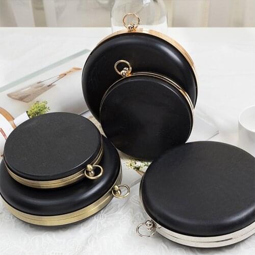 1 Pieces Round Shape Black Plastic Metal Wallet Purse Frame Box Clutches Handbag Purse Accessories Wholesale 14cm Or 18 Cm Frame