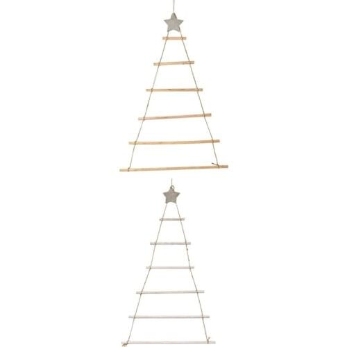 DIY Wooden Christmas Tree Wooden Wall Hanging Christmas Tree New Year Decoration for Home Ornaments