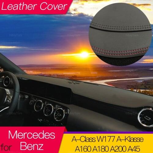 For Mercedes Benz A-Class W177 Leather Anti-Slip Mat Dashboard Cover Pad Dashmat Carpet Accessories A-Klasse A160 A180 A200 A45