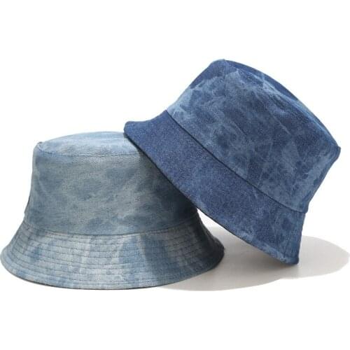Denim Bucket Hat Reversible Foldable Fishing Hats For Men Women Hunting Cap Outdoor Fisherman Hat Panama Bucket Cap