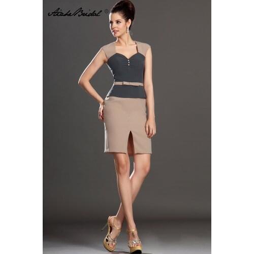 Formal Womens Dress Short Tank Contrast Color Mother of the Bride Dress with Front Slit