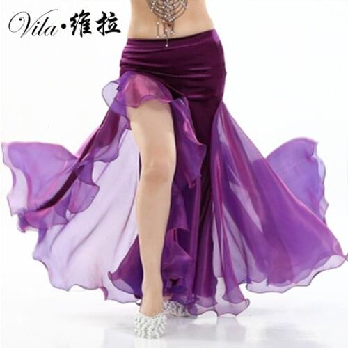 Hot sale! belly dance skirt women belly dance Velvet skirt girls belly dance performance skirt 11 colors lady dance skirt