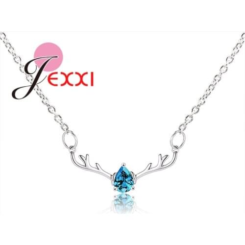 Excellent Quality 925 Sterling Silver Necklace For Women Girl Ladies Elk Deer Hear Design Lucky Christmas Present Wholesale