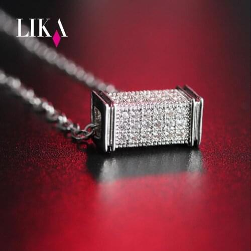 LIKA Selling Silver color Dazzling Zircon Necklace And Invisible Transparent Fishing Line Simple Pendant Necklace Women Jewelry