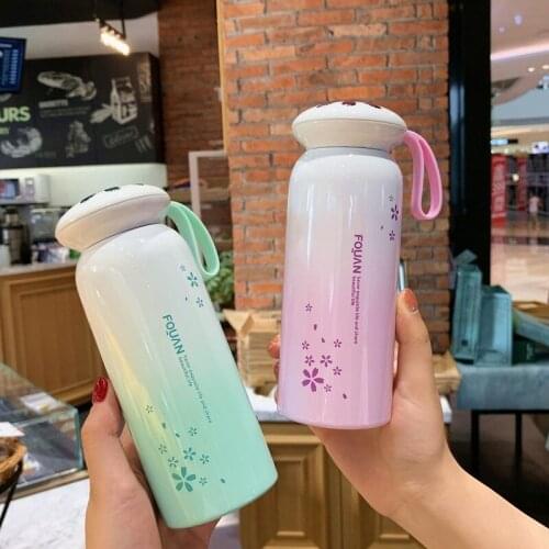 300ML Cute Water Bottle Insulated Bottle Stainless Steel Vacuum Flask Portable Fashion Water Cup for Girl Student Couple