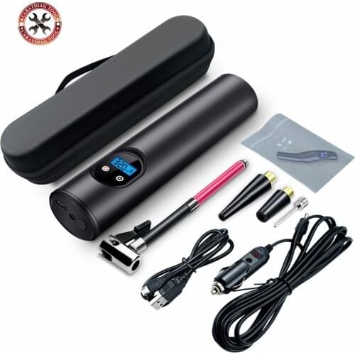 LED Light Car Inflator Pump 150psi LCD Digital Electric Tyre Pressure Gauge Bike Tire Inflatable Air Compressor USB Car Charger