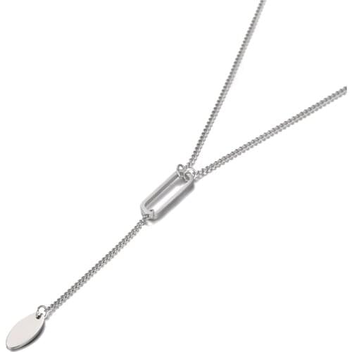 Neo-Gothic Punk Style Charm Pendant Necklaces For Women Girls Simple Stainless Steel Link Chain Necklace N20176