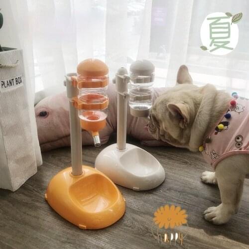 Pet drinking fountain cat automatic feeder plastic dog drinking bottle food drinking fountain cat and dog pet feeding bowl