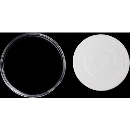 46mm Plastic Coin Holder Capsule Storage Case Display Box With 5 Sizes Pad Rings