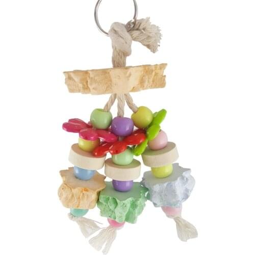 Bird Natural Calcium Teeth Grinding Stone Chew Toy for Hamster Parrot African Grey Parakeets Cockatiels Conure Cage Hanging Bite