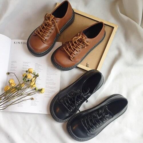 Chic small leather shoes women new 2020 Korean flat bottom Harajuku womens shoes all-match casual shoes single shoes trend