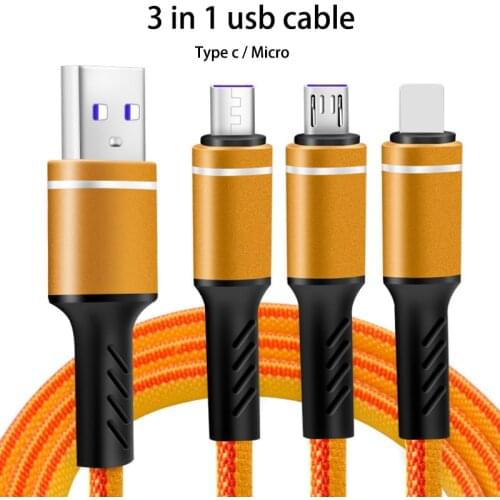 Fast 3 In 1 Usb Charging Cable For Samsung Note10 S20 S8 Type-c Usb Charge Cord For Huawei Oppo Vivo Micro Usb Wire For Xiaomi