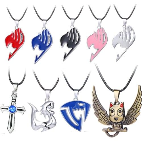 Fairy Tail Anime Necklace Logo Pendant Neck Bead Chain Vintage Cosplay Choker For Women Men Charm Gifts Jewelry Collares