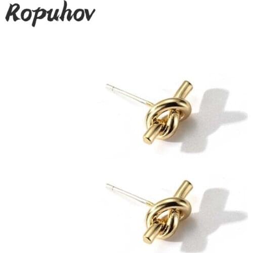 ROPUHOV 2021 Jewery Trendy Korean New Knotted Earrings For Female Students Simple And Lovely Earrings Wholesale