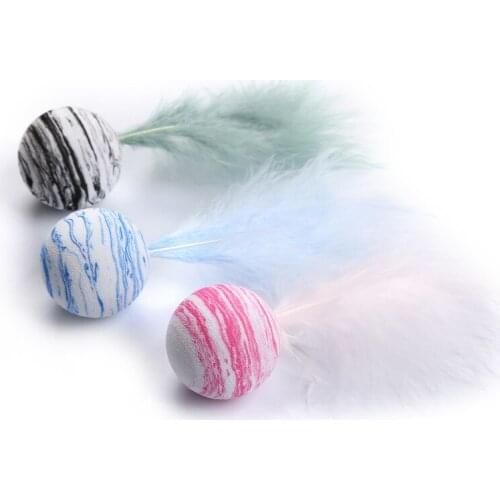 1Pcs Throwing Game 3Colors Funny Cat Toy Interactive Toys EVA Foam Ball/Feather Pet Supplies Star Balls