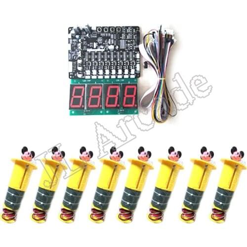 Fabriek prijs 1 set moederbord met 8 raken hoofd voor kinderen muntautomaten arcade whac-a-mole hit muis/kikker hamer game machi