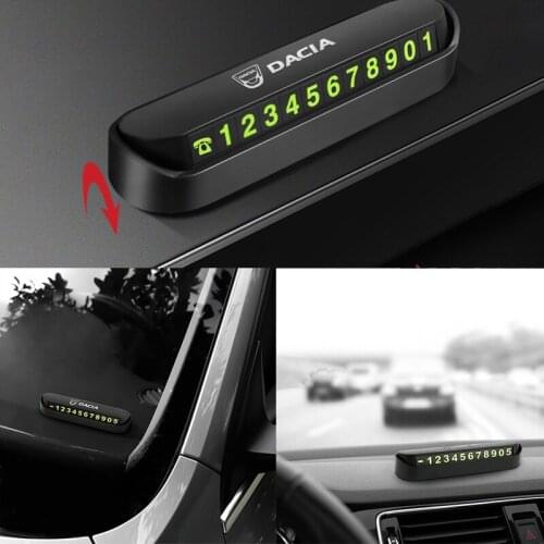 1pcs Car Temporary Parking Card Number Plate Parking Card Luminous Parking Phone Number Card for Dacia
