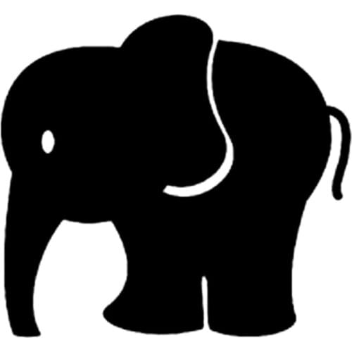 11.9cm*10.8cm Cartoon Animal Elephant Car Sticker Motorcycle Decal Black/Silver S3-5193