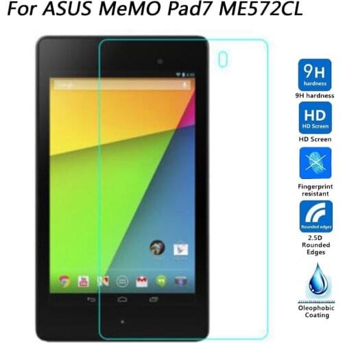2PCS High aluminum Tempered Glass 9H Explosion Proof Protective Film Screen Protector for Asus MeMO Pad 7 ME572C ME572CL ME572