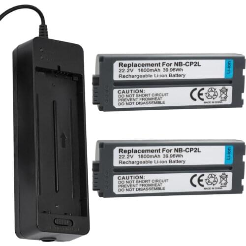 2pcs 1800mAh NB CP2L NB-CP2L Battery + Charger Adapter for Canon NB-CP1L CP2L SELPHY CP100 CP200 CP220 CP300 CP330 CP400 CP1300