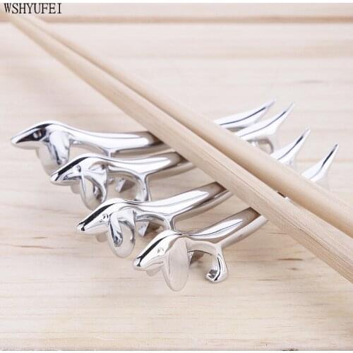 4piece Lovely Dog Kitchen Chopstick Racks Spoon Fork Knife Tableware Decoration Holders Durable Zinc Alloy Chopstick Holders
