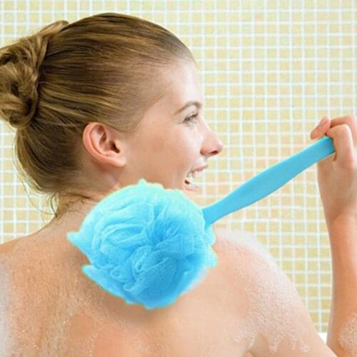 43x12.5cm Plastic Long Handle Hanging Soft Back Body Shower Ball Shower Cleaning Bath Brush
