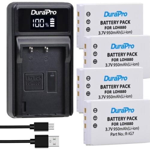 950mAh R-IG7 LOH880 Camera Battery + USB Charger for Logitech Harmony LOH880 900 720 850 880 885 890 Pro H880 Universal Remote