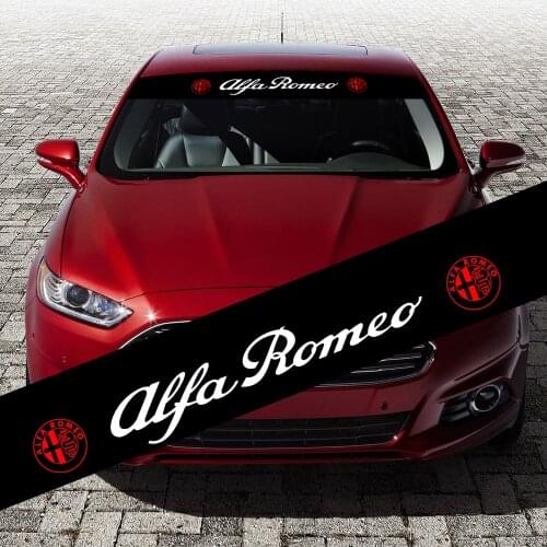 Car front window glass stickers car sunshade windshield vinyl decals For Italy ALFA ROMEO 147 159 156 car accessories