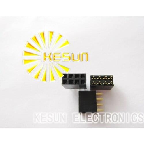 FREE SHIPPING 1000PCS 2.54mm 2 X 4 Pin Gold-plated Double Row Straight Female Pin Header ROHS