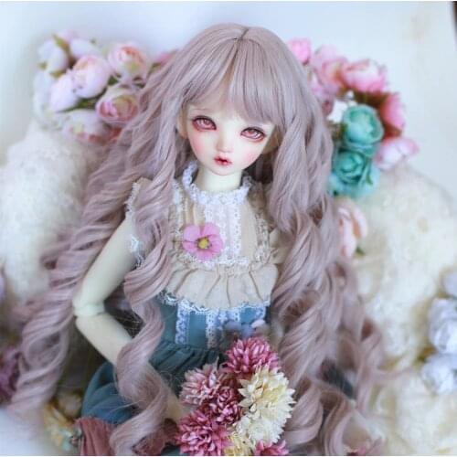 Bjd sd baby bangs high temperature fiber wig young girl with long curly hair 1/3 1/4 1/6 doll wig Doll accessories toys