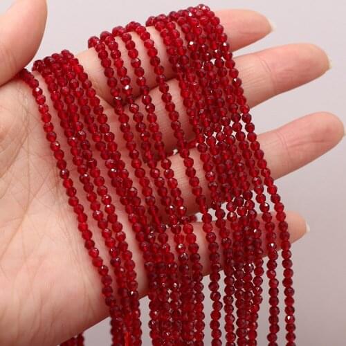 Faceted Stone Beads Section Deep Red Spinels Stone Beads DIY for Jewelry Making Bracelet Necklace Accessories Gift Size 3mm