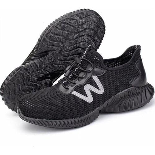 Black Summer Breathable Safty Boots Man Lightweight Anti-smashing Piercing Sandals Working Shoes Mesh Steel Toe Safety Shoes